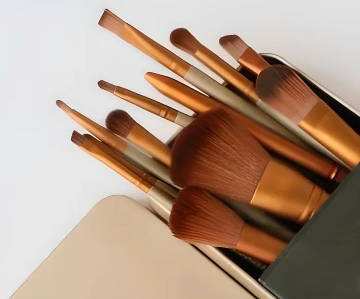 12pc Bronze Makeup Brush Set