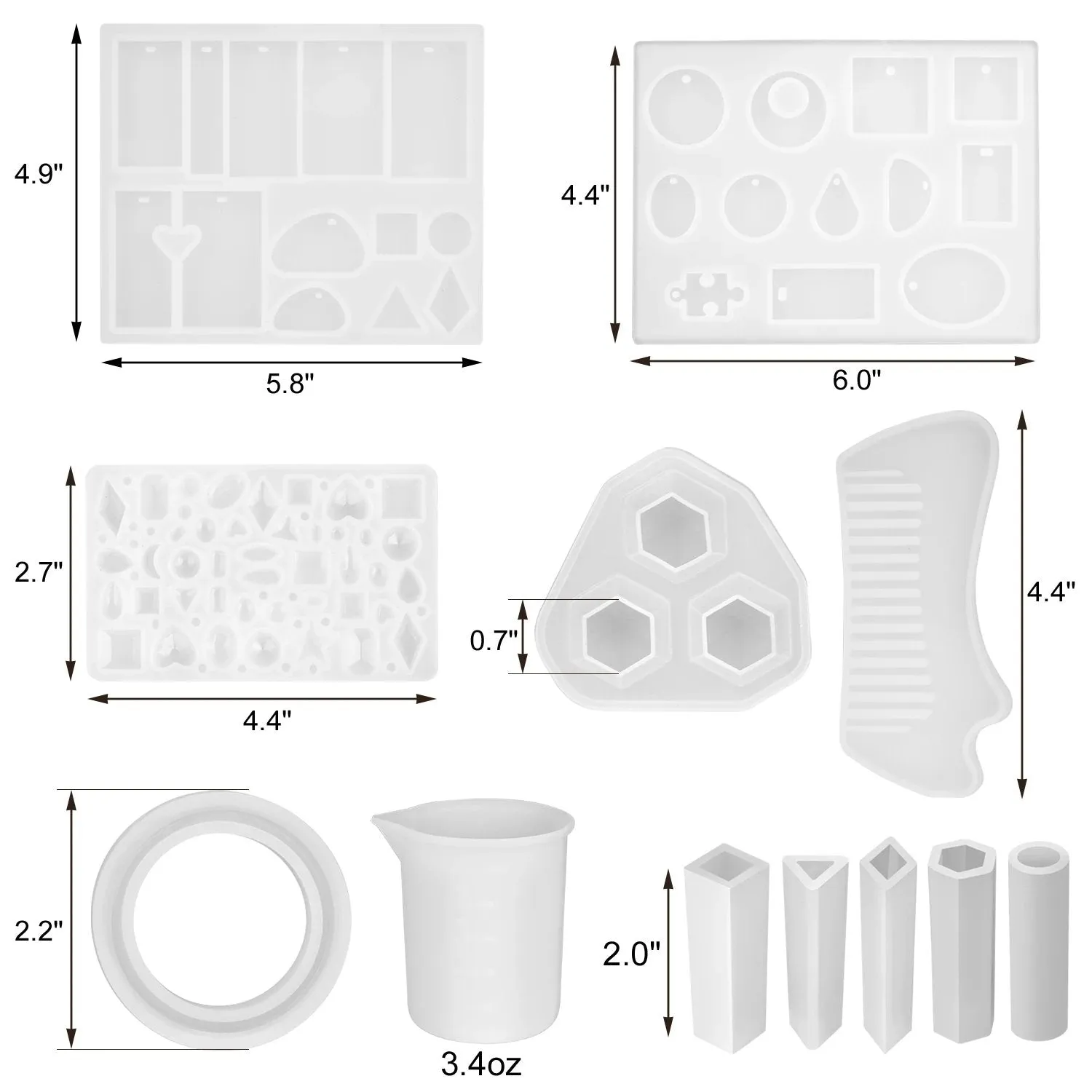 155-Piece: DIY Silicone Casting Molds Tool Jewelry Making Mould Set