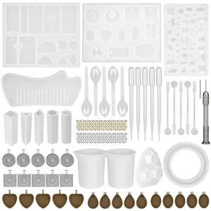 155-Piece: DIY Silicone Casting Molds Tool Jewelry Making Mould Set