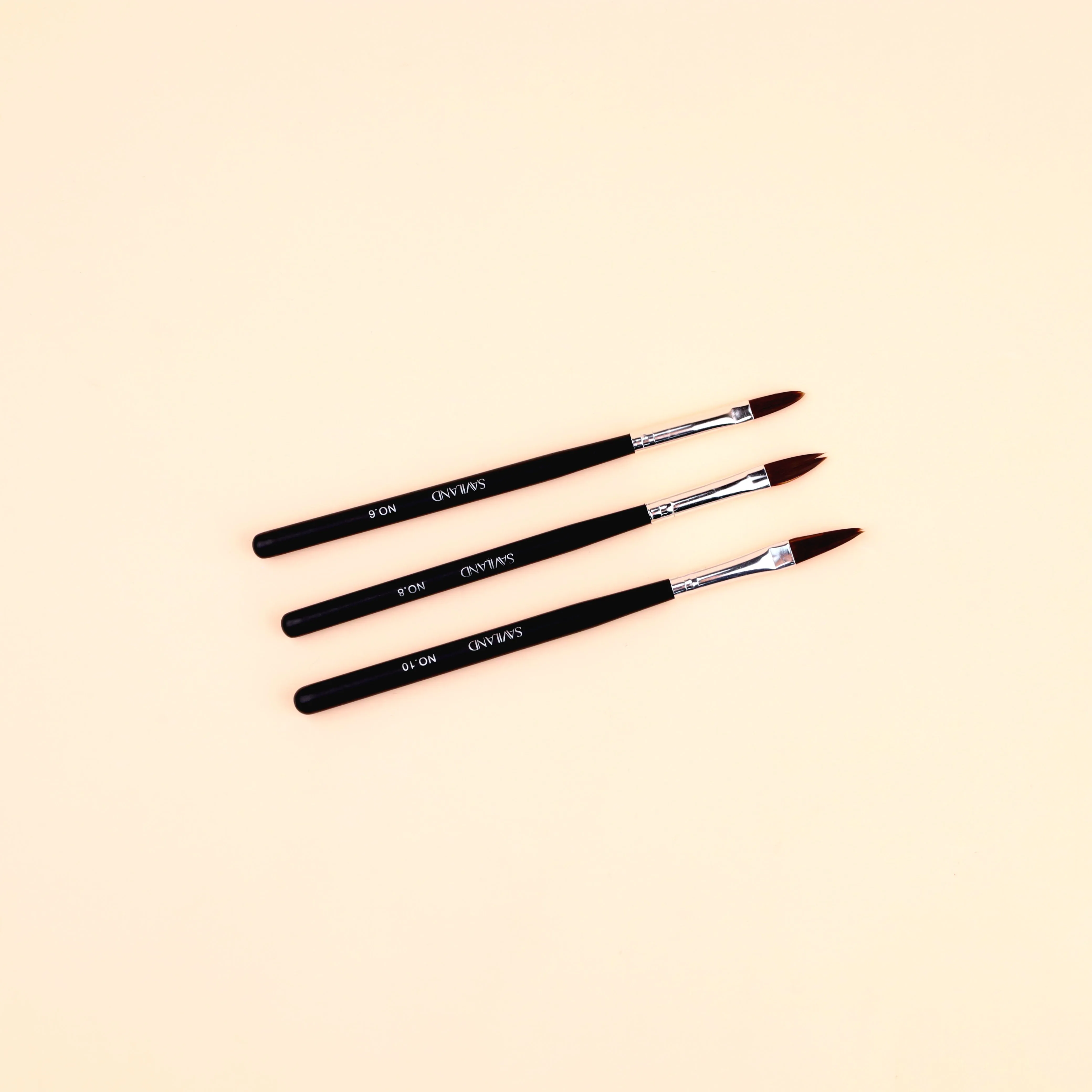 3 PCS Acrylic Nail Brush Set Size 6/8/10