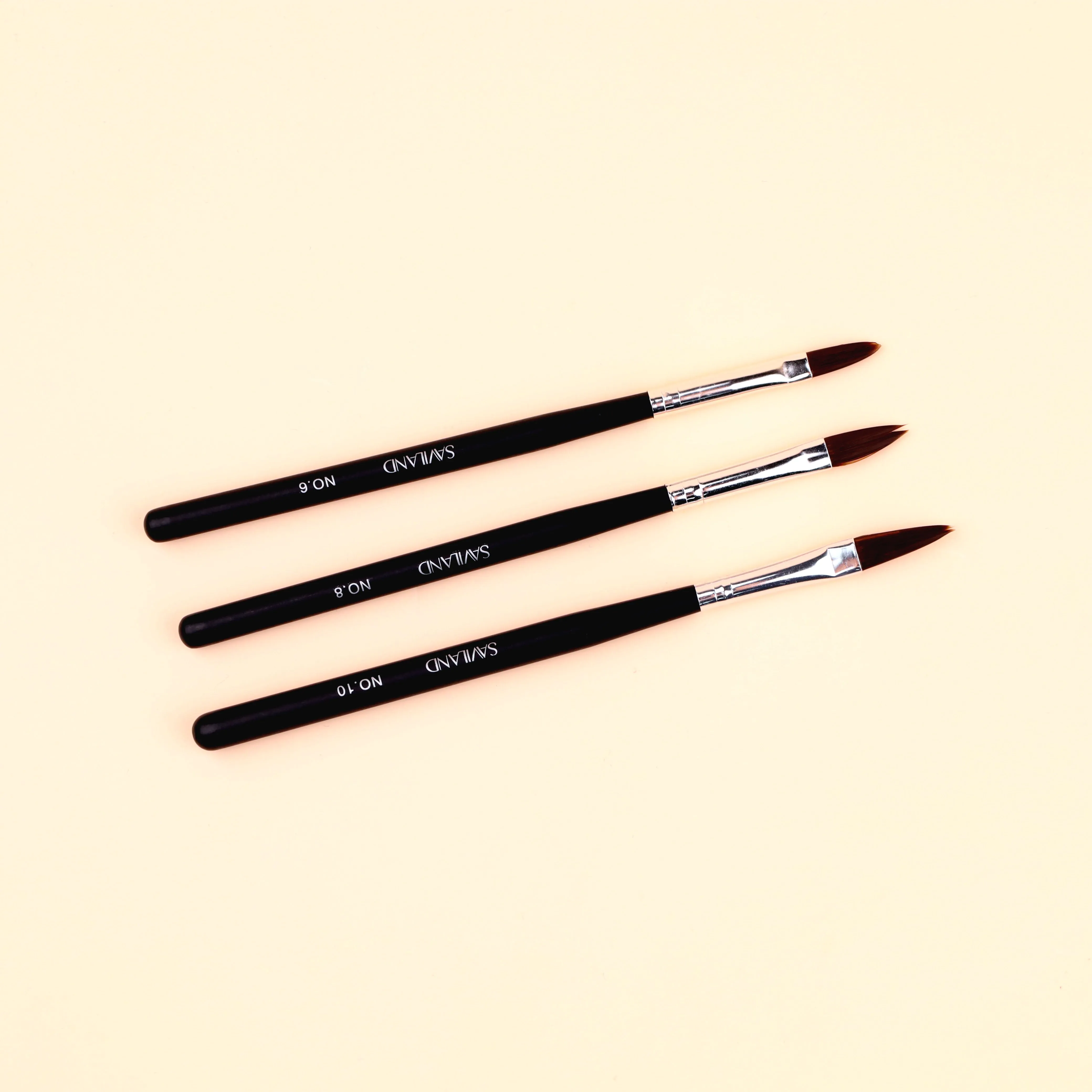 3 PCS Acrylic Nail Brush Set Size 6/8/10