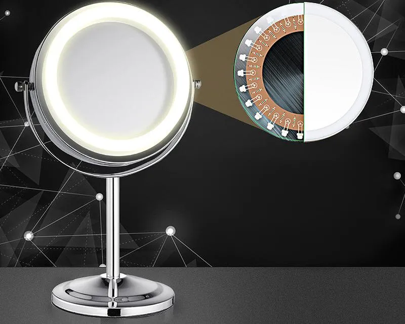 3x Magnifying Double Sided LED Makeup Mirror with Stand