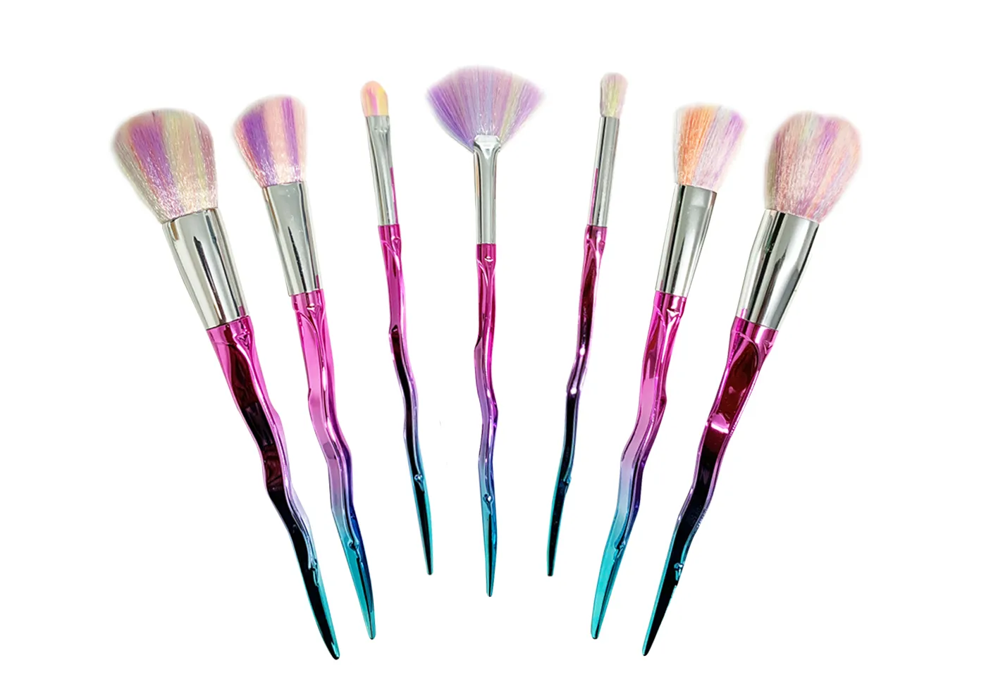 Professional 7-Piece Twist Makeup Brush Set with Cleansing Gel and Palette