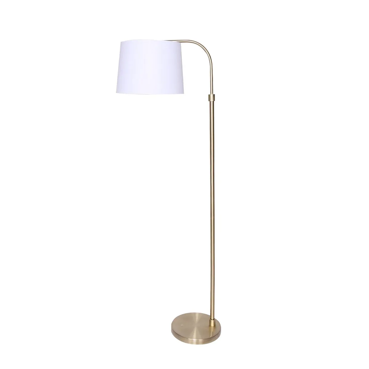 Adjustable Brass Floor Lamp, Weighted Base, Arched Pole - Sarantino