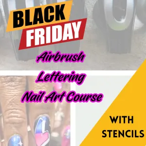 Airbrush Lettering Nail Art Course & 2 Letter Groups