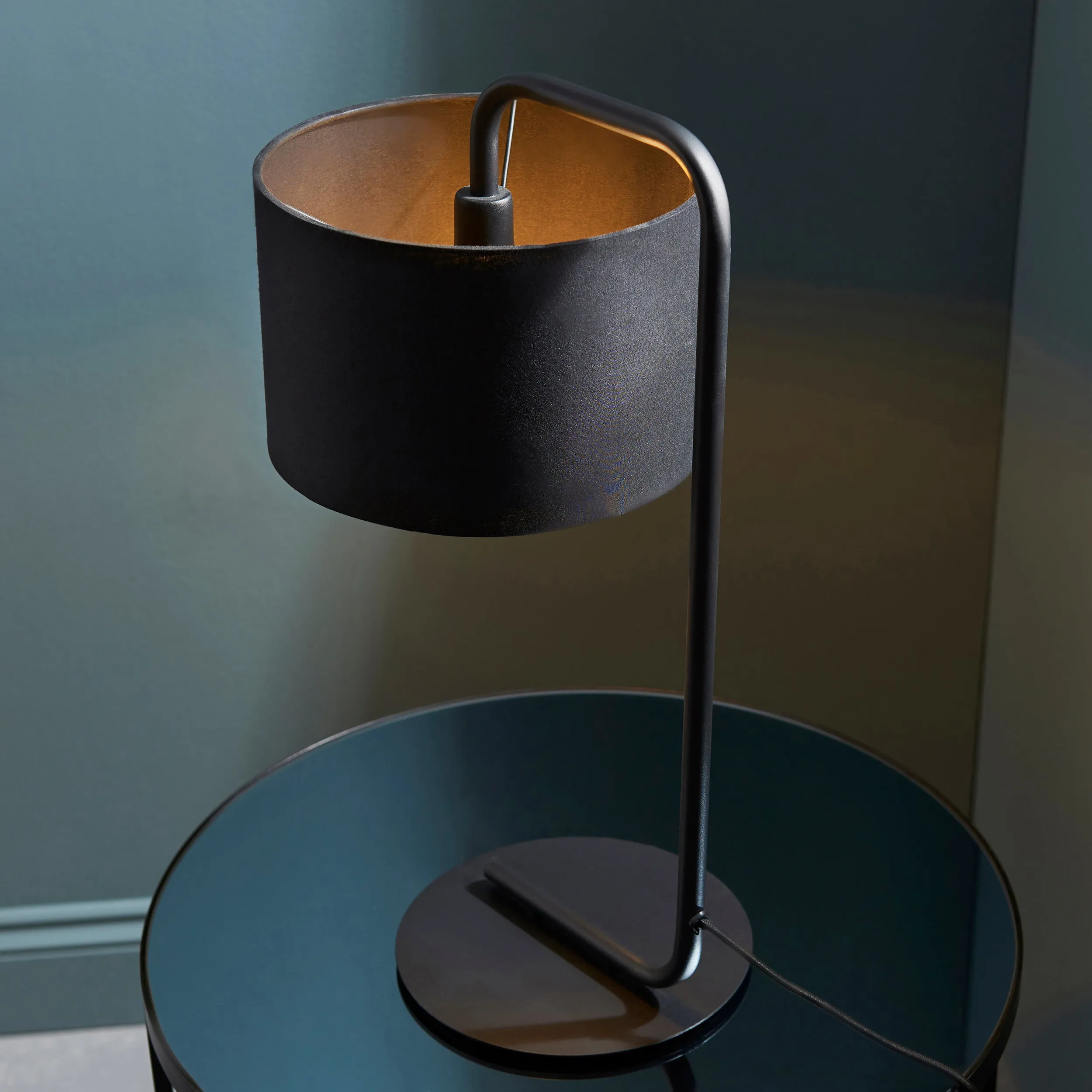 Amos Hybrid Table Lamp Satin Black