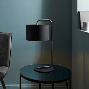 Amos Hybrid Table Lamp Satin Black