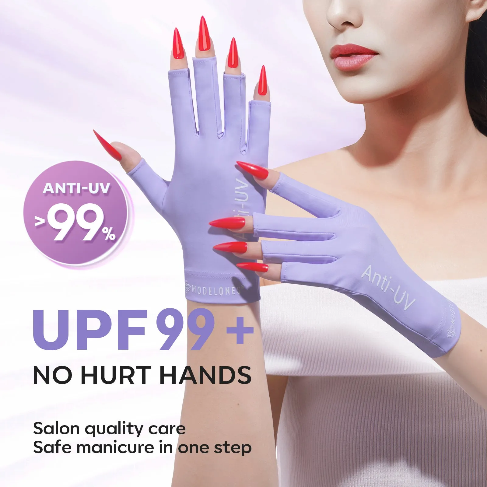 Anti-UV light Glove For Nails  Salon Professional UPF 99 