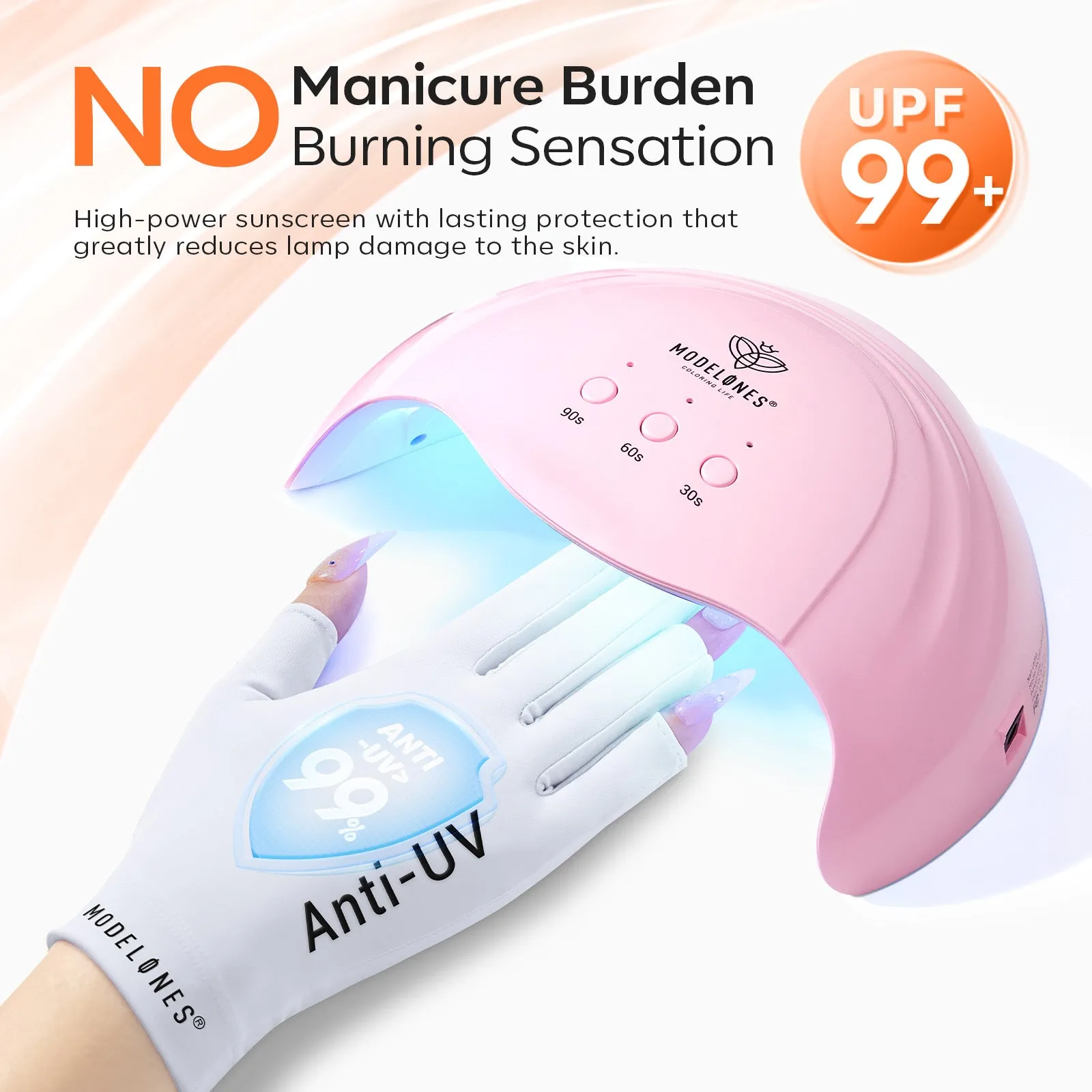 Anti-UV light Glove For Nails  Salon Professional UPF 99 