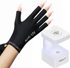 Anti-UV Light Glove With 8W Nail Lamp For Nails Salon Professional UPF 99 