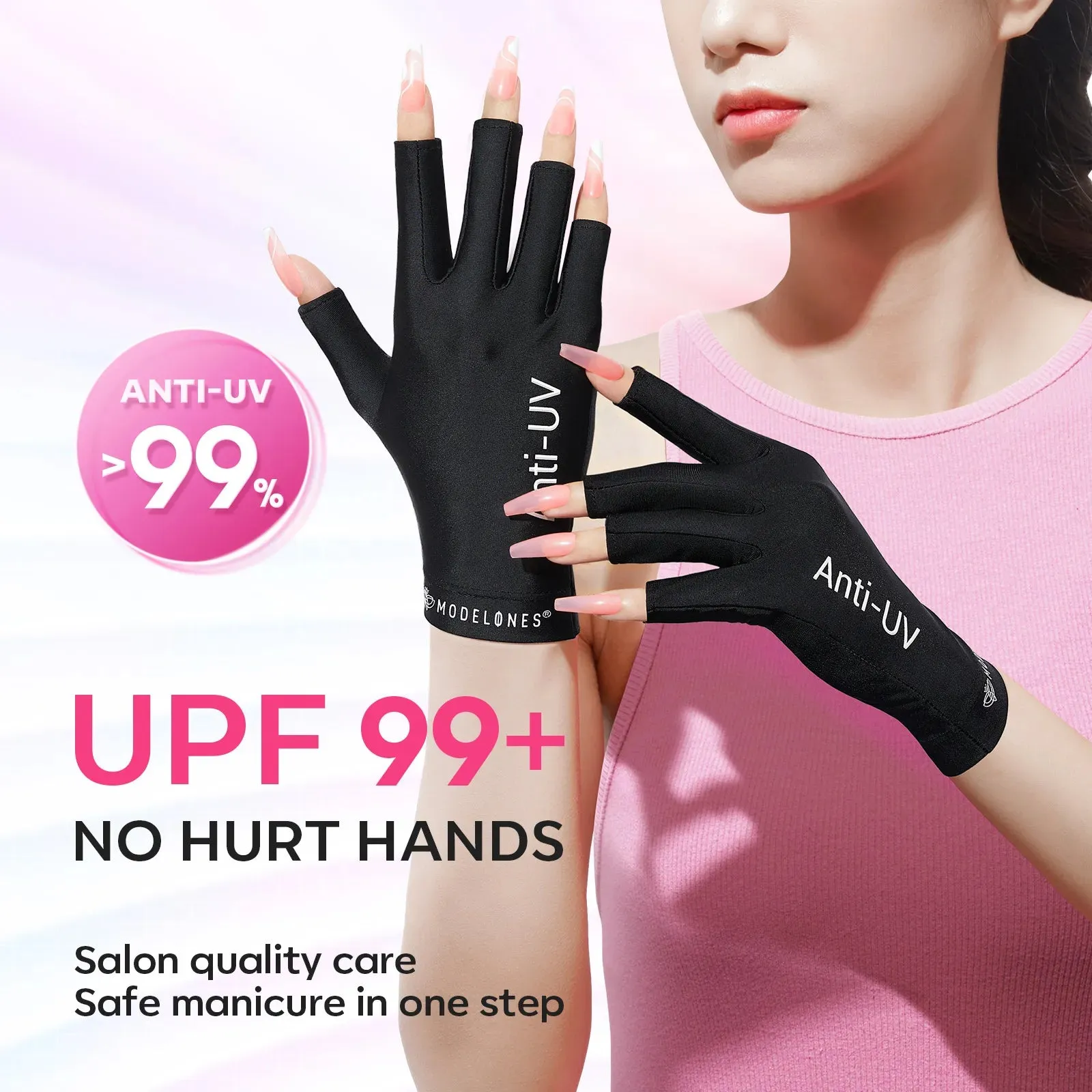 Anti-UV Light Glove With 8W Nail Lamp For Nails Salon Professional UPF 99 