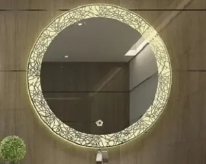 ARANAUT Round Shaped Mirror, LED Illuminated Vanity Mirror with Touch Sensor, Wall Mounted Mirror for Bathroom, Bedroom & Makeup Room (Size: 21x21 inches, White Light).