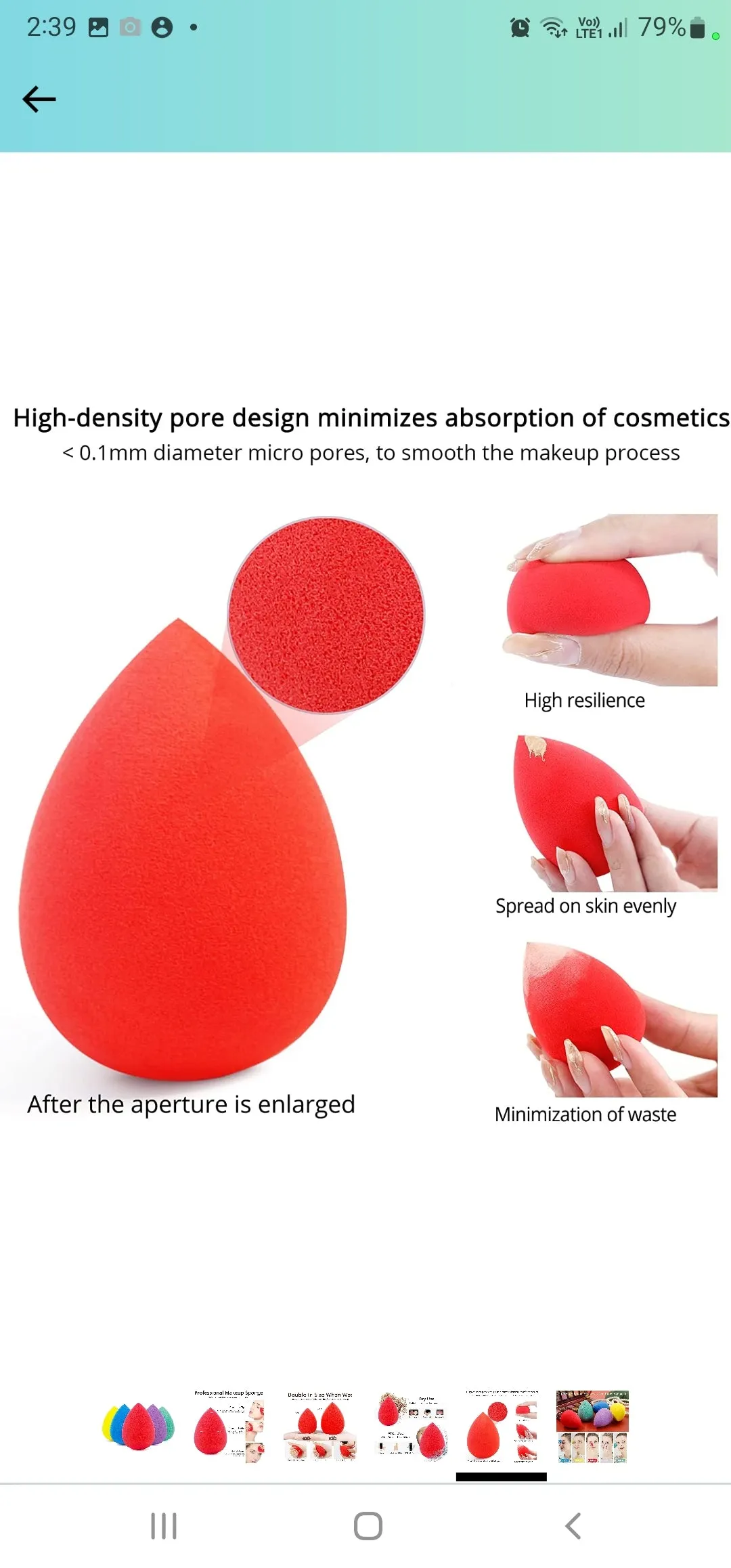 BEAKEY 5 Pcs Makeup Sponge Set, Foundation Blending Beauty Sponge, Flawless for Liquid, Cream, and Powder, Multi-colored Makeup Sponges