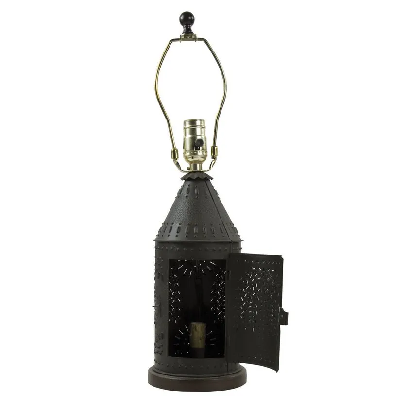 Black Willow Punched Revere Lamp