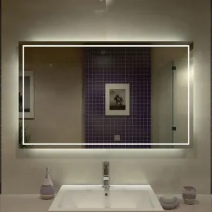 DAZZLIZE MIRROR led wall mirror with three colour-setting light touch sensor and modern and stylish wall mirror for bedroom, bathroom, and makeup area and size -(24x30)-inch-W18.