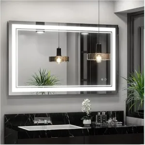 DAZZLIZE MIRROR wall mirror and bedroom mirror led Light Mirror Glasses for bathroom Room, dining room, hallway, and Entryway Rectangular Attractive Mirror and size-(24X30)-inch-W18.