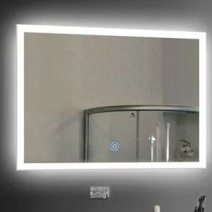 DAZZLIZE MIRROR wall mirror and bedroom mirror led Light Mirror Glasses for bathroom Room, dining room, hallway, and Entryway Rectangular Attractive Mirror and size-(24X30)-inch-W9.