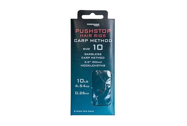 Drennan Carp Method Pushstop Eyed Barbless Hair Rigs