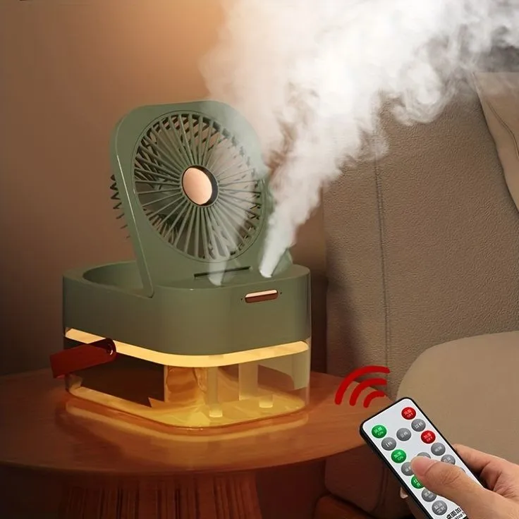 DUAL SPRAYER PORTABLE HUMIDIFIER FAN WITH LAMP