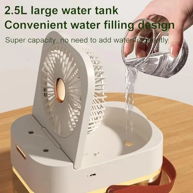 DUAL SPRAYER PORTABLE HUMIDIFIER FAN WITH LAMP