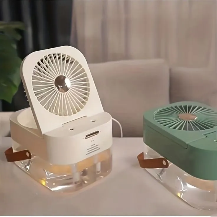 DUAL SPRAYER PORTABLE HUMIDIFIER FAN WITH LAMP