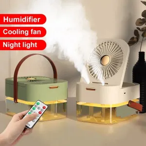 DUAL SPRAYER PORTABLE HUMIDIFIER FAN WITH LAMP