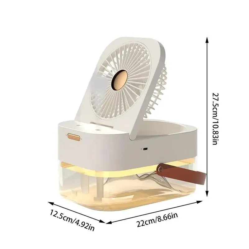 DUAL SPRAYER PORTABLE HUMIDIFIER FAN WITH LAMP