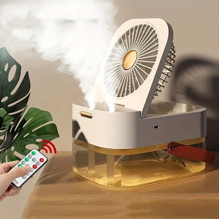 DUAL SPRAYER PORTABLE HUMIDIFIER FAN WITH LAMP