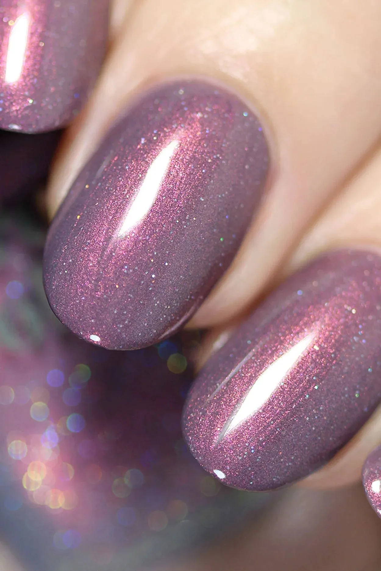 Earthen Taupe and Red Holographic Nail Polish