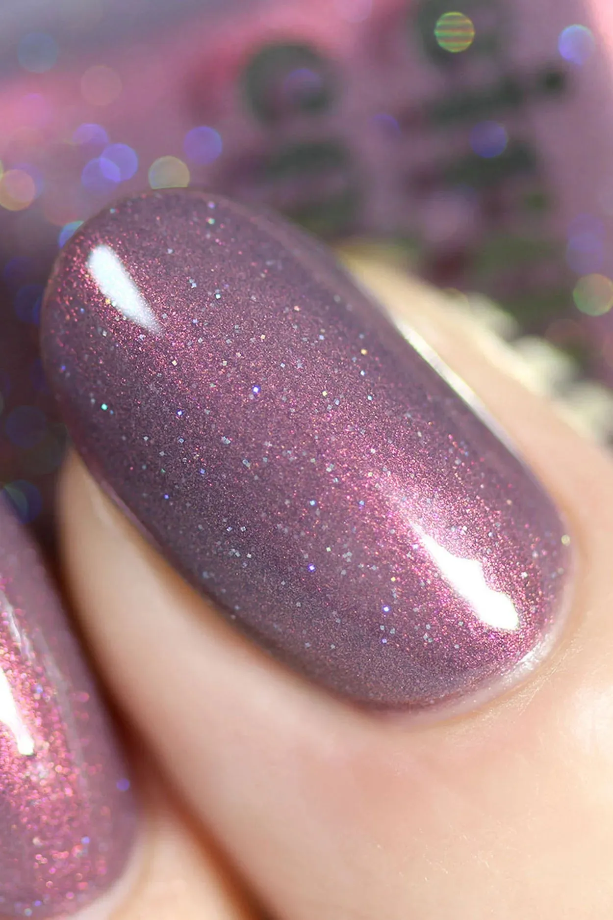 Earthen Taupe and Red Holographic Nail Polish