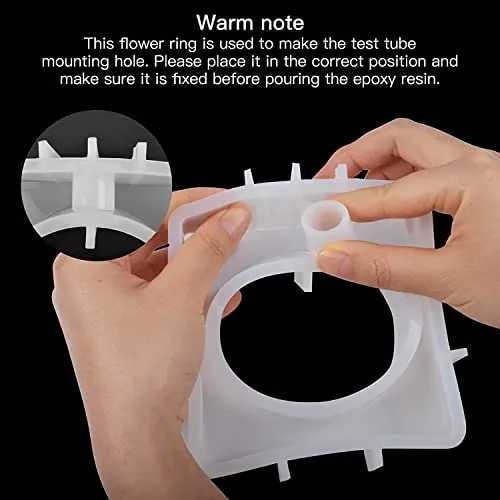 Eoast Silicone Resin Planter Propagation Vase Casting Mould with 1 Test Tubes for Hydroponic/Flowers (Square Shape)