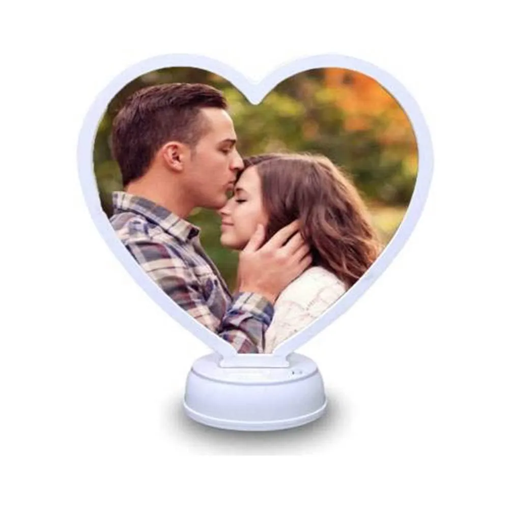 Florian Customized Magic Mirror Cum Photo LED Heart Shape Frame | Best Gift for Girlfriend Wife Husband Boyfriend Brother Sister for Birthday Anniversary Valentines Day