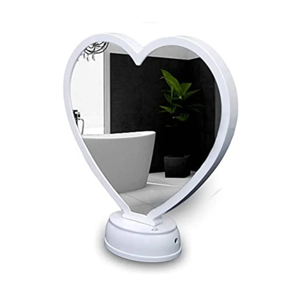 Florian Customized Magic Mirror Cum Photo LED Heart Shape Frame | Best Gift for Girlfriend Wife Husband Boyfriend Brother Sister for Birthday Anniversary Valentines Day