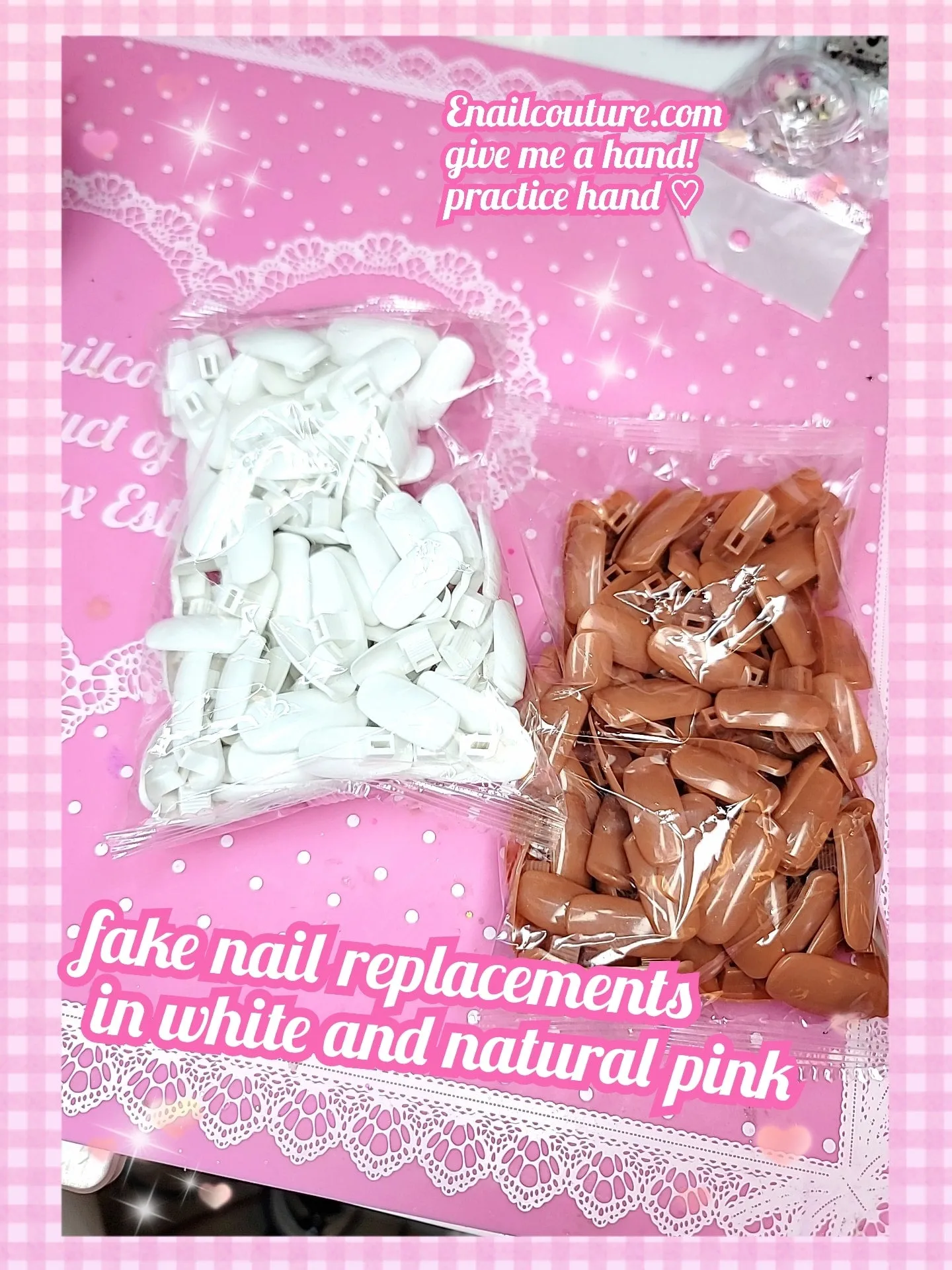 Give me a hand, Practice Hand! (Practice Hand for Acrylic Nails-Flexible White Pink Nail Mannequin Hands Kits- Movable False Fake Nail Practice Hand Training Manicure DIY Print Practice Tool)