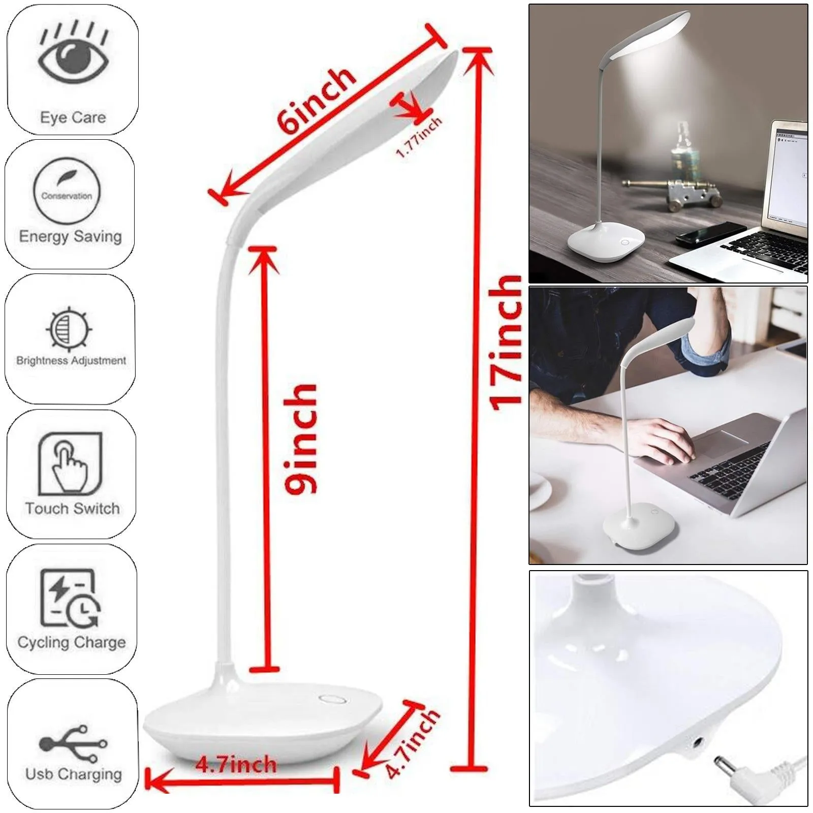 LED Desk Lamp E007 White