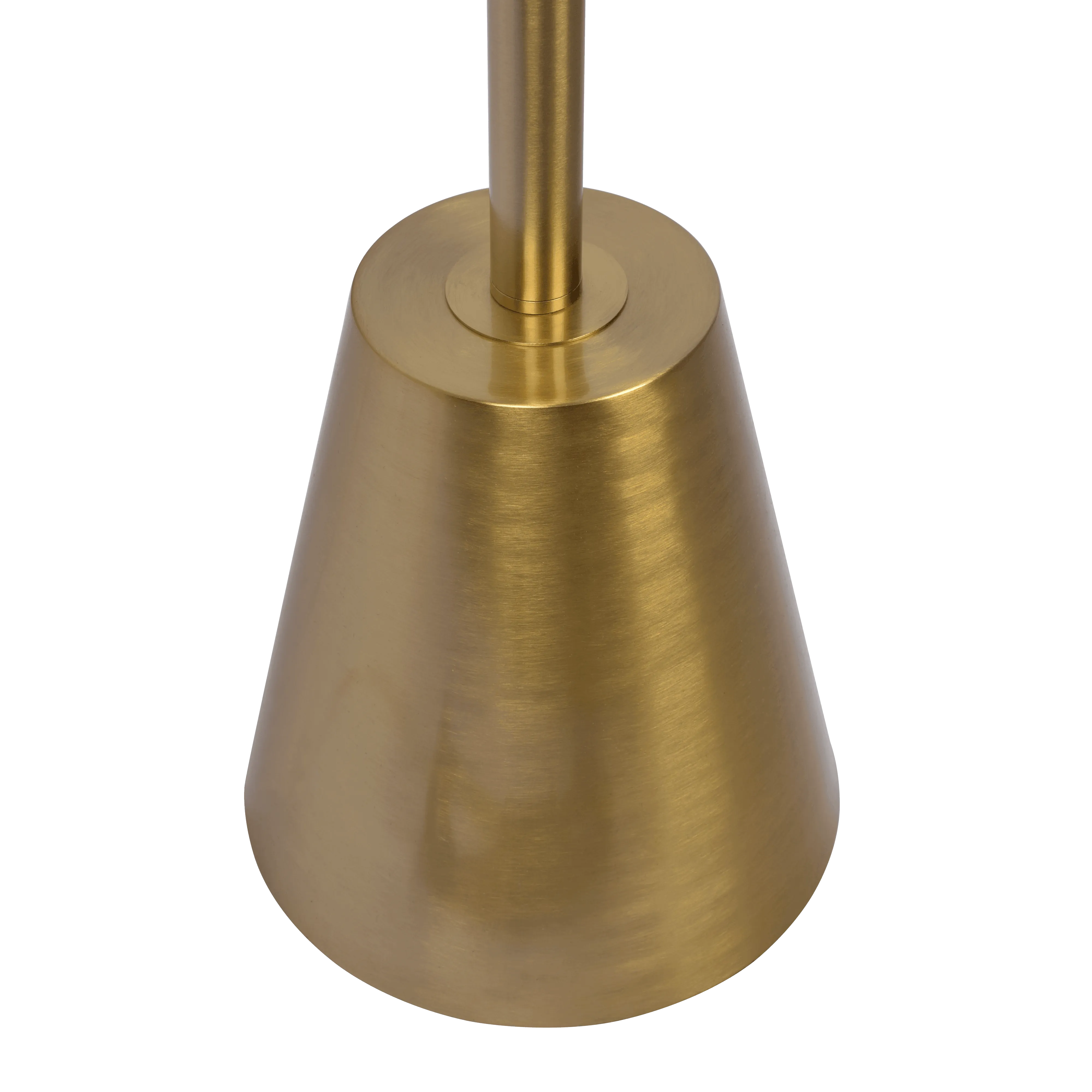 Lumina Brassed Gold Floor Lamp with Rotary Switch Triple Spots Metal Cone Base