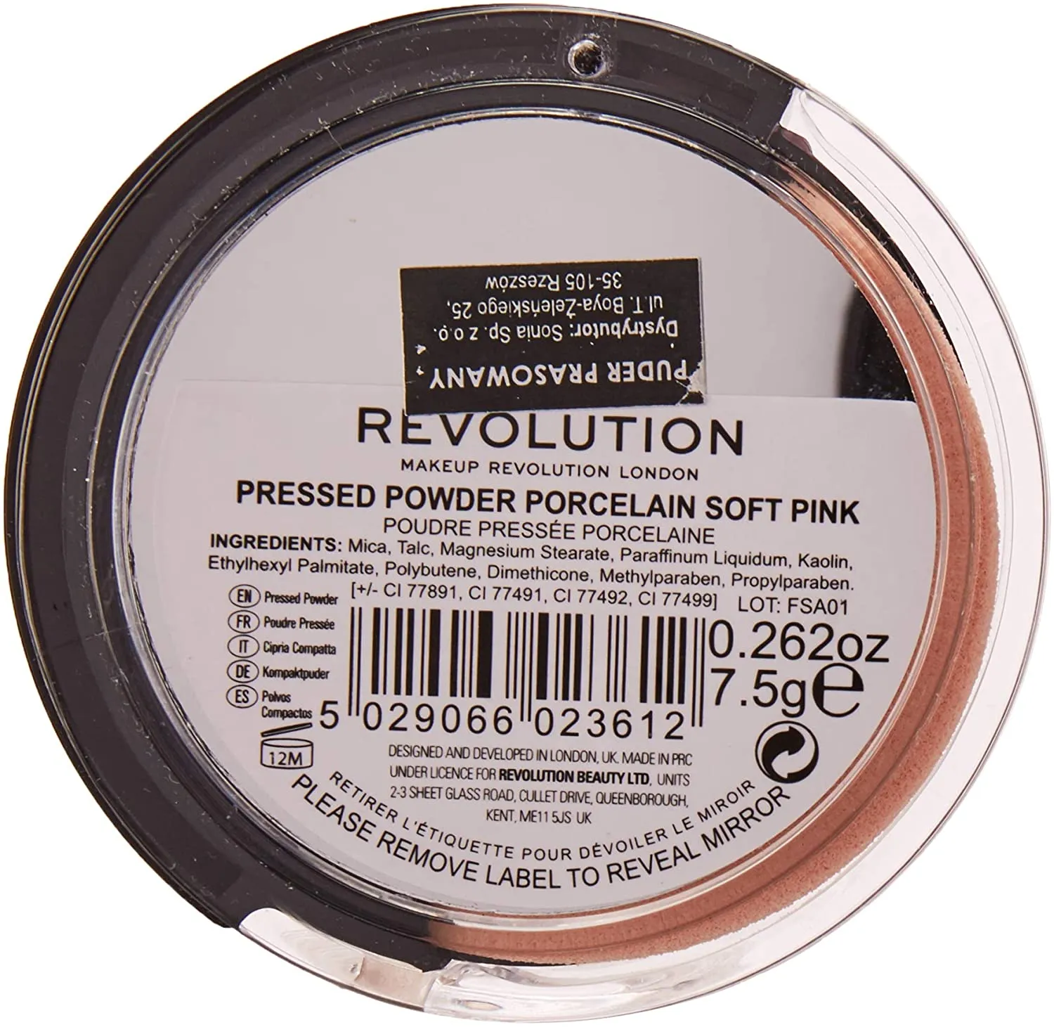 Makeup Revolution Pressed Powder Porcelain Soft Pink