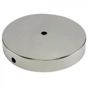 Metal Table Lamp Base - 6" Diameter - Polished Nickel