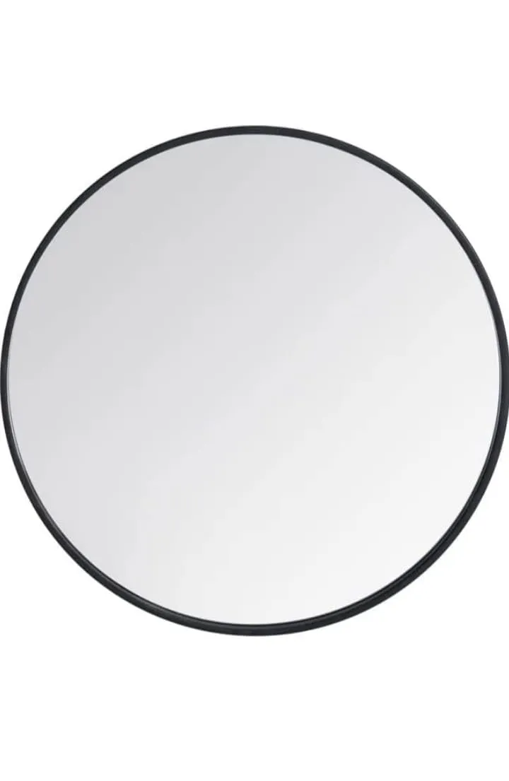 Moradabad Enterprises Round Wall Mirror I Metal Frame I Modern Design Metal Frame I Bathroom Wash Basin, Bedroom, Drawing Room (24 Inches)