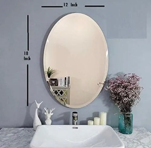 Oval Mirror 12" inch × 18" inch Beveled Mirror