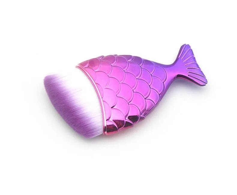 Professional Mermaid Fish Tail Powder Foundation Makeup Cosmetic Brushes