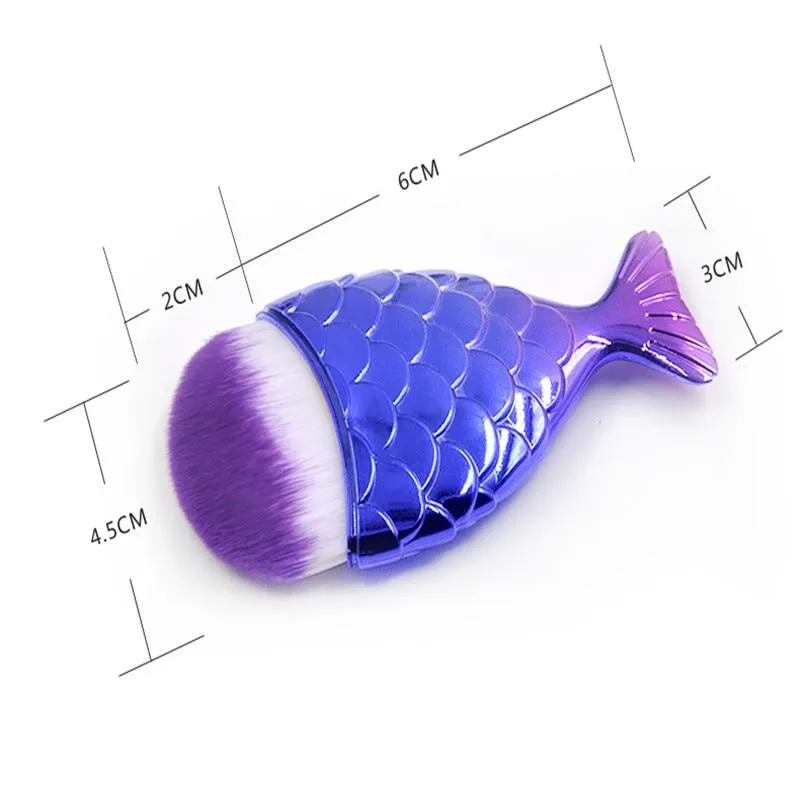 Professional Mermaid Fish Tail Powder Foundation Makeup Cosmetic Brushes