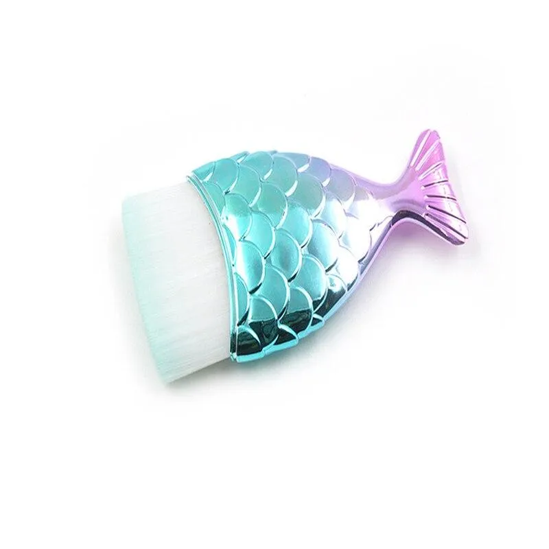 Professional Mermaid Fish Tail Powder Foundation Makeup Cosmetic Brushes