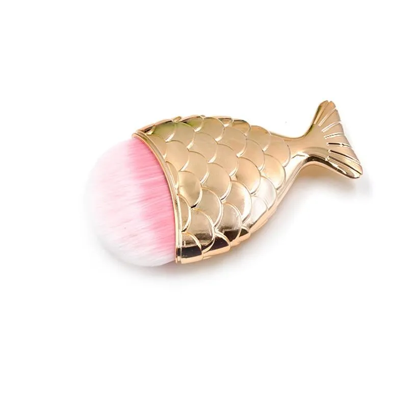 Professional Mermaid Fish Tail Powder Foundation Makeup Cosmetic Brushes