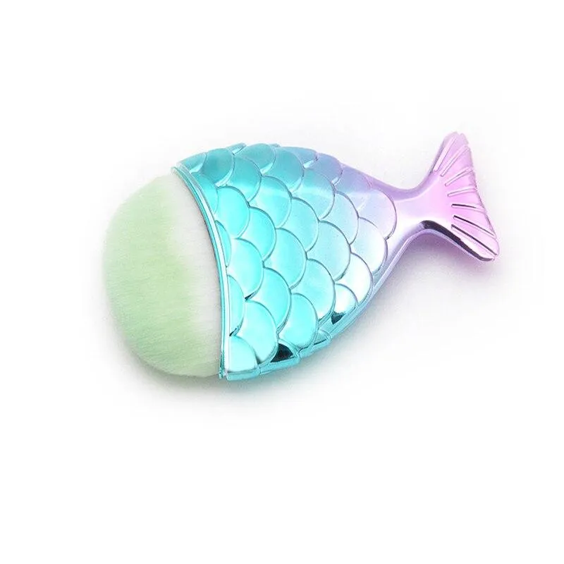 Professional Mermaid Fish Tail Powder Foundation Makeup Cosmetic Brushes