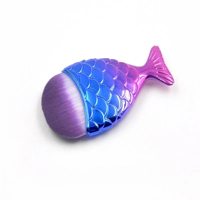 Professional Mermaid Fish Tail Powder Foundation Makeup Cosmetic Brushes