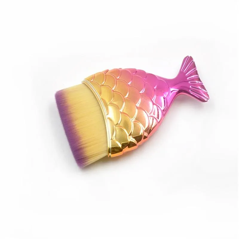 Professional Mermaid Fish Tail Powder Foundation Makeup Cosmetic Brushes