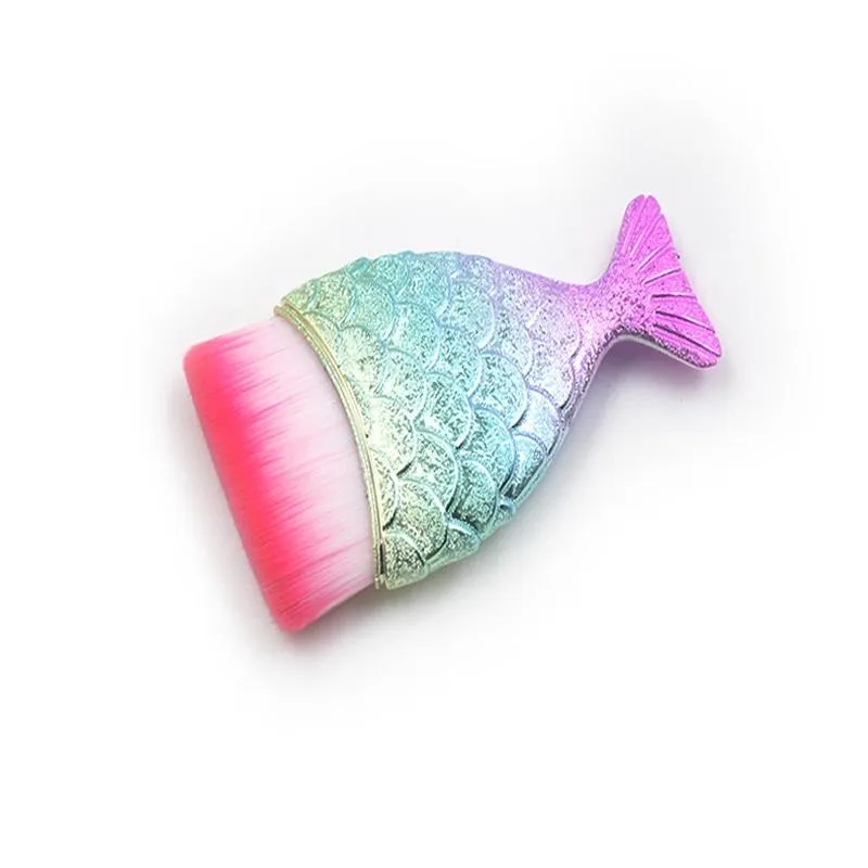 Professional Mermaid Fish Tail Powder Foundation Makeup Cosmetic Brushes