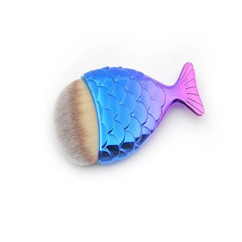 Professional Mermaid Fish Tail Powder Foundation Makeup Cosmetic Brushes