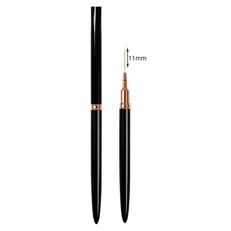 Professional Stripe Nail Art Brushes 1Pcs Nail Line Brush Black UV Gel Painting Pen Carved Nail Art Liner Brush for Manicure